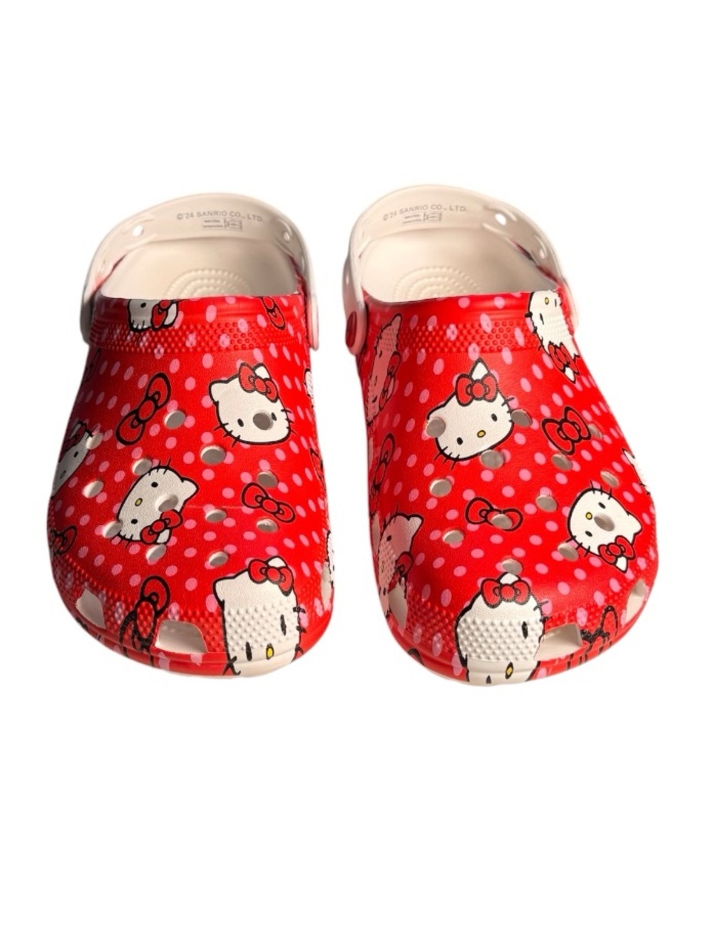 Hello Kitty Red Polka Dot Kids Slip-On Clogs | NWOT | W8 M6 - Picture 2 of 6